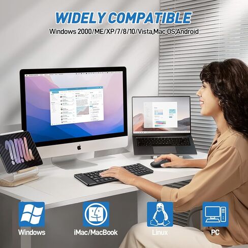 Mini Rechargeable Foldable Bluetooth Keyboard and Mouse Combo, Portable (Sync Up to 3 Devices), Ultra-Slim Travel Folding Keyboard for iPhone iPad Mac Android Windows iOS（Black） in Saudi Arabia
