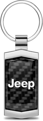 for Jeep Real 3K Carbon Fiber Metal Case Key Chain in Saudi Arabia