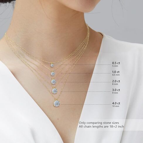 KRKC&CO Moissanite Necklace for Women, 0.5-4CT Lab Grown Sterling Silver Solitaire Heart Pendant, Anniversary Birthday Gift for Wife, Mom Wedding, D Color VVS1, GRA in Saudi Arabia