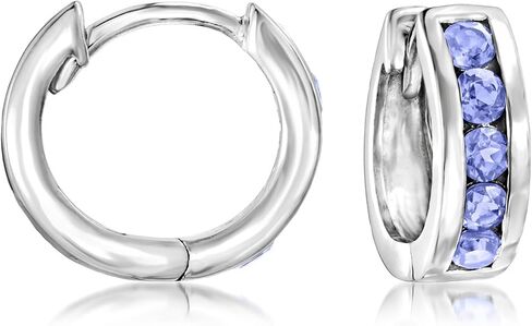 Ross-Simons Gemstone Huggie Hoop Earrings in Silver in Saudi Arabia