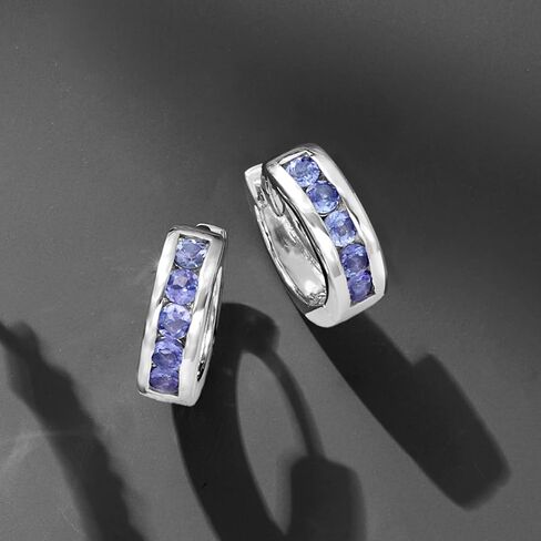 Ross-Simons Gemstone Huggie Hoop Earrings in Silver in Saudi Arabia