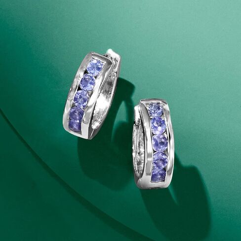 Ross-Simons Gemstone Huggie Hoop Earrings in Silver in Saudi Arabia
