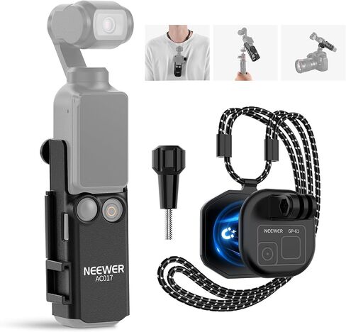 Neewer Magnetic Mount Stand Compatible with DJI Osmo Pocket 3, 180° Adjustable Lightweight Mini Camera Holder, Multifunctional Accessories Expansion Adapter Bracket for Pocket 3 Battery Handle, AC015 in Saudi Arabia
