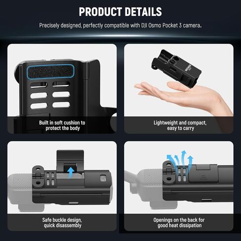 Neewer Magnetic Mount Stand Compatible with DJI Osmo Pocket 3, 180° Adjustable Lightweight Mini Camera Holder, Multifunctional Accessories Expansion Adapter Bracket for Pocket 3 Battery Handle, AC015 in Saudi Arabia
