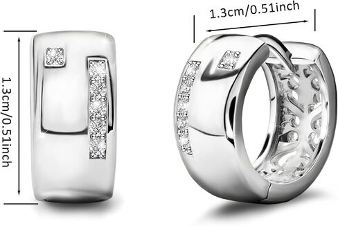 Small Huggie Hoop Earrings for Women Silver CZ Chunky Thick Cartilage Hoop Earrings Tiny Cubic Zirconia Cuffs Hoop Earrings Dainty Hypoallergenic Piercing Earrings Jewelry Gifts for Birthday Party in Saudi Arabia