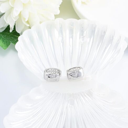 Small Huggie Hoop Earrings for Women Silver CZ Chunky Thick Cartilage Hoop Earrings Tiny Cubic Zirconia Cuffs Hoop Earrings Dainty Hypoallergenic Piercing Earrings Jewelry Gifts for Birthday Party in Saudi Arabia