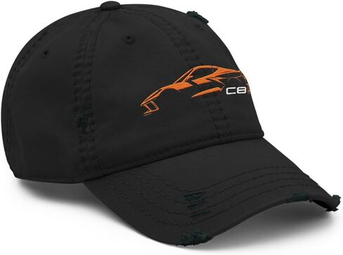 2024 سيارة رياضية C8 Dad Hat لسائقي Corvette تضخيم Orange Silhouette Silhouette Caped Caped Cap in Saudi Arabia