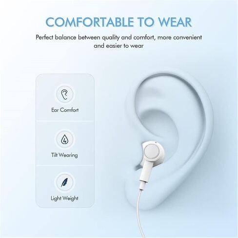 2 Pack Wired Headphones for iPhone Earbuds with 3.5mm Plug Earphones Built-in Microphone & Volume Control Compatible with iPhone/ipad/Android/Computer and Other 3.5mm Jack Devices in Saudi Arabia