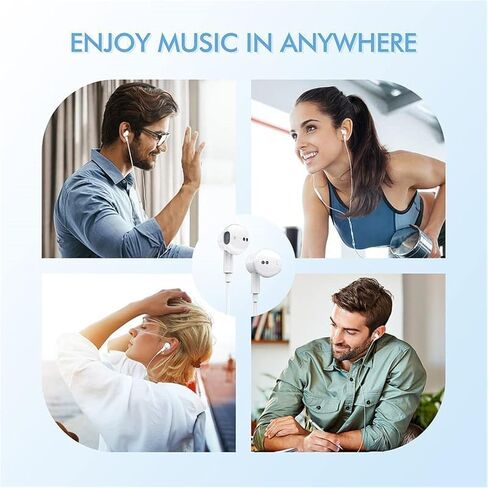 2 Pack Wired Headphones for iPhone Earbuds with 3.5mm Plug Earphones Built-in Microphone & Volume Control Compatible with iPhone/ipad/Android/Computer and Other 3.5mm Jack Devices in Saudi Arabia