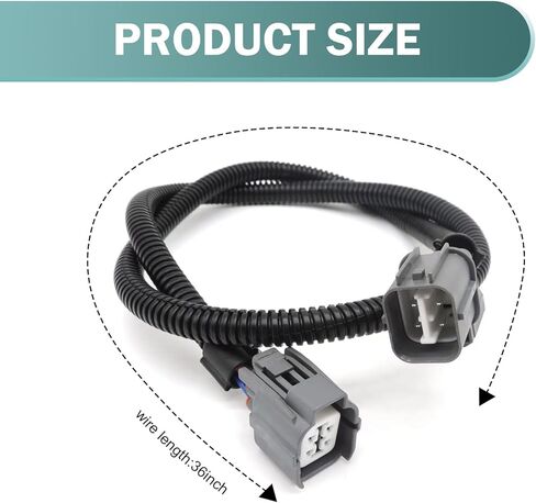 تسخير تمديد مستشعر الأوكسجين ، 36 "4-ware slot slot slut sluge flugive flacness ، ملحق استبدال ضبط ، متوافق مع هوندا Civic Integra Prelude (Black) in Kuwait