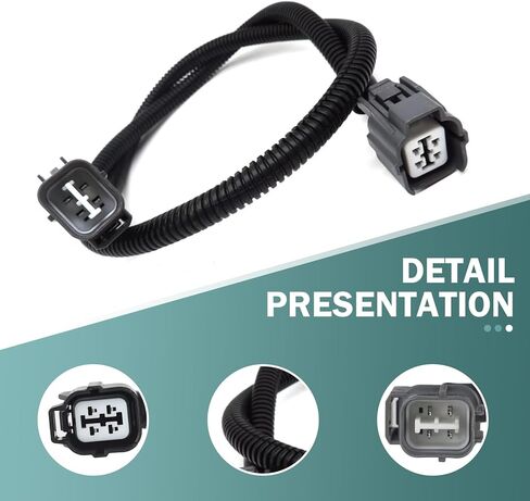 تسخير تمديد مستشعر الأوكسجين ، 36 "4-ware slot slot slut sluge flugive flacness ، ملحق استبدال ضبط ، متوافق مع هوندا Civic Integra Prelude (Black) in Kuwait