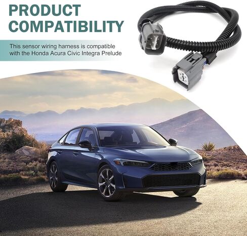 تسخير تمديد مستشعر الأوكسجين ، 36 "4-ware slot slot slut sluge flugive flacness ، ملحق استبدال ضبط ، متوافق مع هوندا Civic Integra Prelude (Black) in Kuwait