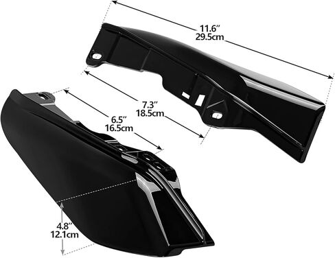 XFMT Black Mid-Frame Air Deflectors for Harley Touring Road Road King Street Glide Glide Electra Glide Trike 2009-Later in Kuwait