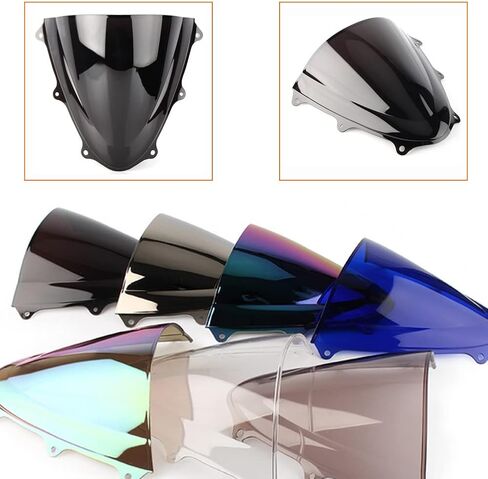 Motorcycle Windshield Tinted Windshield Windscreen Motorcycle Windshield Windscreen ABS for GSXR 600 GSXR 750 K11 GSXR600 GSXR750 2011-2019 (White Iridium) in Saudi Arabia