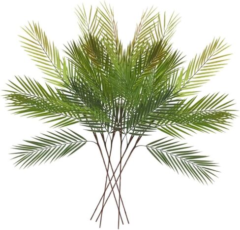 36 Inch Leaf Decor Artificial Green Palm Leaves,Fake Tropical Palm Leaves with Long Stem,Wedding Home Decor, Tabletop, Entryway, and Garden Landscaping (3, Green) in Saudi Arabia