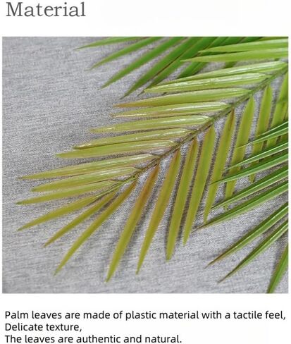 36 Inch Leaf Decor Artificial Green Palm Leaves,Fake Tropical Palm Leaves with Long Stem,Wedding Home Decor, Tabletop, Entryway, and Garden Landscaping (3, Green) in Saudi Arabia