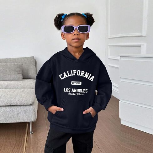 BeWithYou Girls Los Angeles Hoodie California Sweatshirt for Teens Cute Preppy Kids Hoodies Aesthetic Letter Graphic Pullover in Saudi Arabia