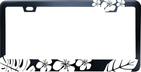 Black Mountains Forest Camping Stainless Steel License Plate Frame for Men/Women with 2 Screw Caps for US/CA Vehicles in Kuwait