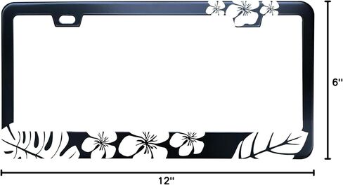 Black Mountains Forest Camping Stainless Steel License Plate Frame for Men/Women with 2 Screw Caps for US/CA Vehicles in Kuwait