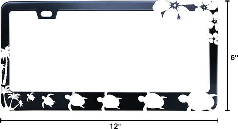 Black Mountains Forest Camping Stainless Steel License Plate Frame for Men/Women with 2 Screw Caps for US/CA Vehicles in Kuwait