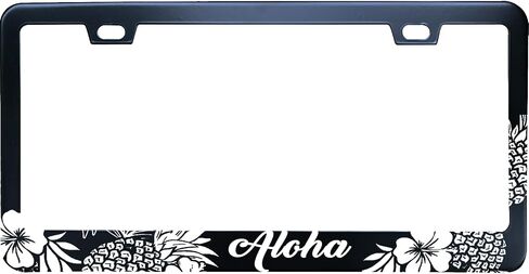 Black Mountains Forest Camping Stainless Steel License Plate Frame for Men/Women with 2 Screw Caps for US/CA Vehicles in Kuwait