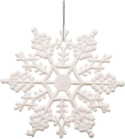 Vickerman Plastic Glitter Snowflake, 4-Inch, Red, 24 Per Box in Kuwait