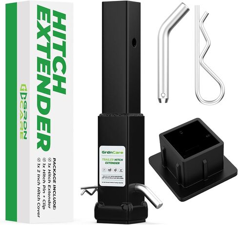 GrdnCare 10 Inch Trailer Hitch Extender - Heavy Duty Trailer Hitch Extension Supporting 3,500 lbs Gross Weight and 350 lbs Tounge Weight - Rattle-Free Hitch Extender 2 Inch Standard Fit in Saudi Arabia