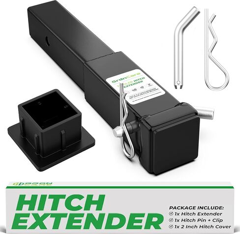 GrdnCare 10 Inch Trailer Hitch Extender - Heavy Duty Trailer Hitch Extension Supporting 3,500 lbs Gross Weight and 350 lbs Tounge Weight - Rattle-Free Hitch Extender 2 Inch Standard Fit in Saudi Arabia