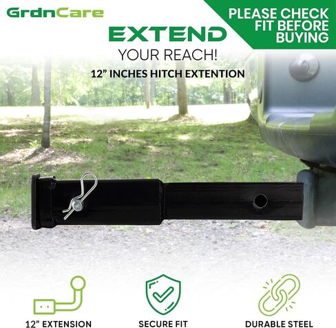 GrdnCare 10 Inch Trailer Hitch Extender - Heavy Duty Trailer Hitch Extension Supporting 3,500 lbs Gross Weight and 350 lbs Tounge Weight - Rattle-Free Hitch Extender 2 Inch Standard Fit in Saudi Arabia