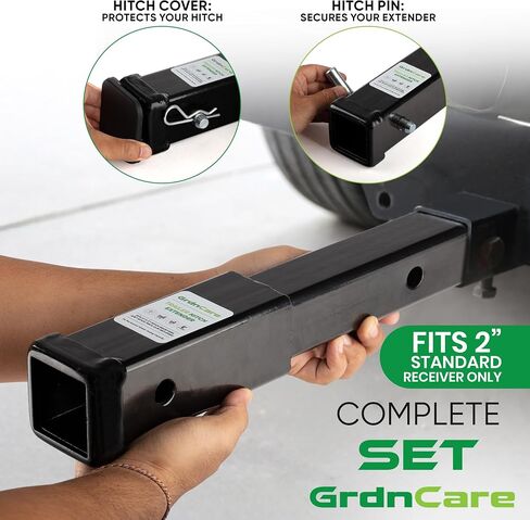 GrdnCare 10 Inch Trailer Hitch Extender - Heavy Duty Trailer Hitch Extension Supporting 3,500 lbs Gross Weight and 350 lbs Tounge Weight - Rattle-Free Hitch Extender 2 Inch Standard Fit in Saudi Arabia
