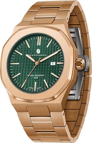 SAPPHERO Men Watches Octagonal Stainless Steel Quartz Fashion Business Men's Watch 50 Meter Water Resistant Analog Movement Multifunction Dials Classic Gifts for Men in Saudi Arabia