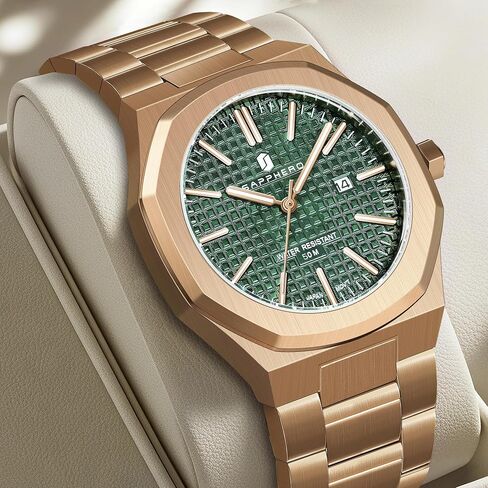 SAPPHERO Men Watches Octagonal Stainless Steel Quartz Fashion Business Men's Watch 50 Meter Water Resistant Analog Movement Multifunction Dials Classic Gifts for Men in Saudi Arabia