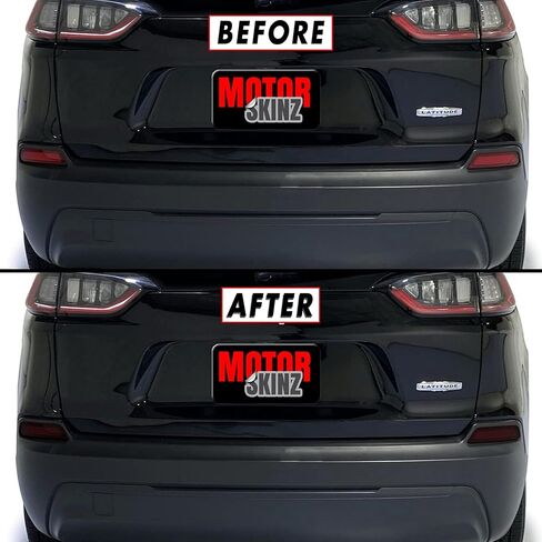 Slickmod Precut Vinyl Smoke Lint لعام 2019-2022 Light Jeep Cherokee Tail (1. مجموعة خلفية كاملة ، دخان خفيف 35 ٪) in Saudi Arabia