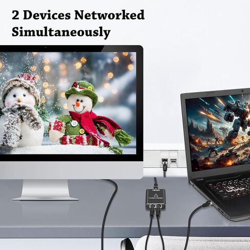 Gigabit Ethernet Splitter 1 to 4 - Network Splitter with USB Power Cable, 1000Mbps High Speed RJ45 Internet Splitter Adapter for Cat 5/5e/6/7/8 Cable [4 Devices Networked Simultaneously] in Saudi Arabia