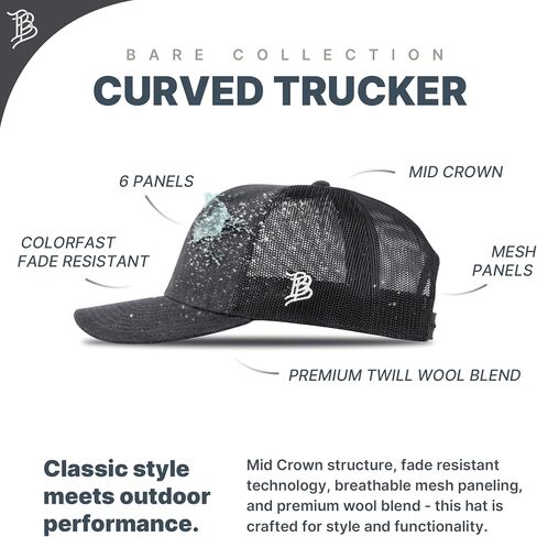 Branded Bills New Mexico Turquoise PVC Curved Trucker, Snapback Closure, Lightweight, Comfortable Baseball Cap in Saudi Arabia