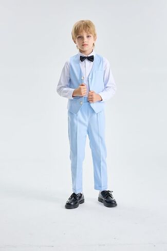 LOLANTA Boys Vest Suit 4-Piece Formal Suit Set, Pretty Texture, Kids Birthday Wedding Easter Party Dress Outfits 2-13 Years in Saudi Arabia