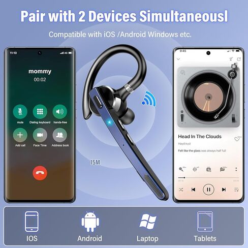 سماعة رأس Bluetooth 5.3 ، سماعات الرأس اللاسلكية مع MIC CVC8.0 in Kuwait