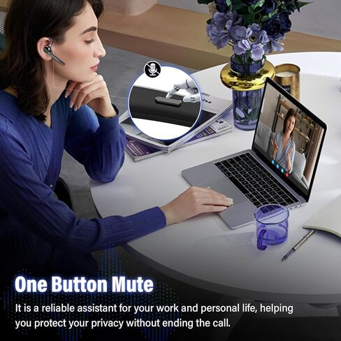Bluetooth 5.3 Headset, Wireless Headset with CVC8.0 Noise Canceling Mic in Saudi Arabia