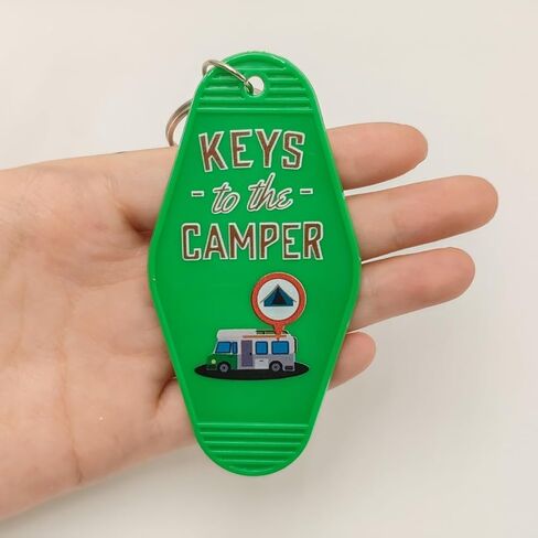 Keys to The Camper Keychain – Retro RV Key Chain for Trailer, Camping Accessories for Travel Lovers, Vintage Motel Style in Saudi Arabia