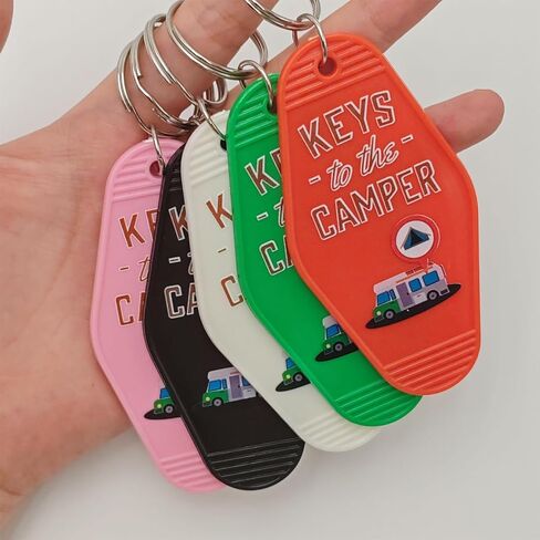 Keys to The Camper Keychain – Retro RV Key Chain for Trailer, Camping Accessories for Travel Lovers, Vintage Motel Style in Saudi Arabia