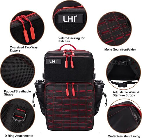 LHI Tactical Military Backpack for Men 25L/45L Large Molle Army Assault Pack 3 Day Hiking Rucksack With Bottle Holder in Saudi Arabia
