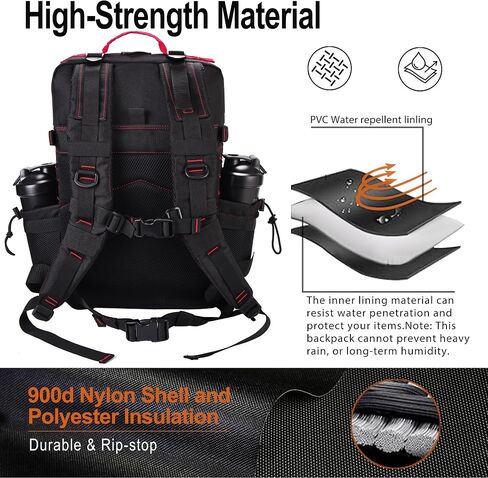 LHI Tactical Military Backpack for Men 25L/45L Large Molle Army Assault Pack 3 Day Hiking Rucksack With Bottle Holder in Saudi Arabia
