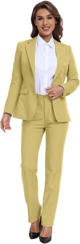 Women Classic Suits 2 Piece Bussiness Professional Work Outfits Office Attire Slim Fit Dressy Blazer Jacket Pants Suit Sets in Saudi Arabia