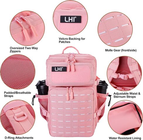 LHI Tactical Military Backpack for Men 25L/45L Large Molle Army Assault Pack 3 Day Hiking Rucksack With Bottle Holder in Kuwait
