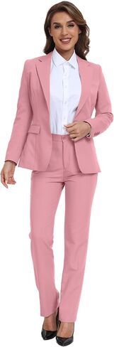 Women Classic Suits 2 Piece Bussiness Professional Work Outfits Office Attire Slim Fit Dressy Blazer Jacket Pants Suit Sets in Saudi Arabia