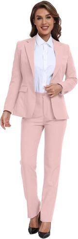 Women Classic Suits 2 Piece Bussiness Professional Work Outfits Office Attire Slim Fit Dressy Blazer Jacket Pants Suit Sets in Saudi Arabia