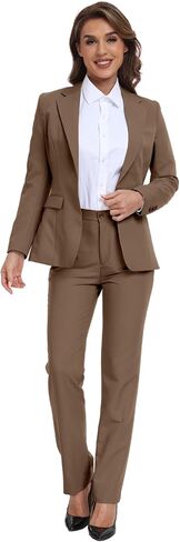 Women Classic Suits 2 Piece Bussiness Professional Work Outfits Office Attire Slim Fit Dressy Blazer Jacket Pants Suit Sets in Saudi Arabia