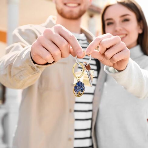 SUPERFINDINGS Tree of Life Keychain Chip Gemstone Keychain Natural Crystal Stone DIY Keychain Pendants with Split Key Rings in Saudi Arabia