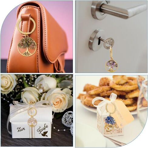 SUPERFINDINGS Tree of Life Keychain Chip Gemstone Keychain Natural Crystal Stone DIY Keychain Pendants with Split Key Rings in Saudi Arabia