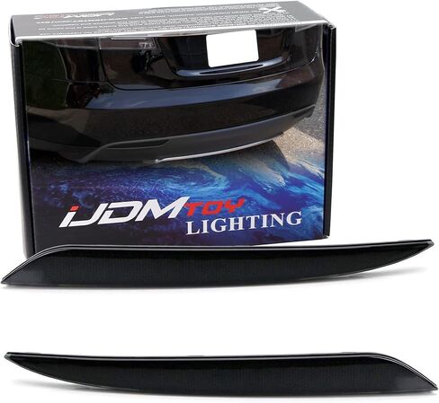 iJDMTOY Dark Smoked Rear Bumper Reflector Lenses, Compatible with 2012-up Tesla Model S, Replace OEM Red Reflexs in Saudi Arabia